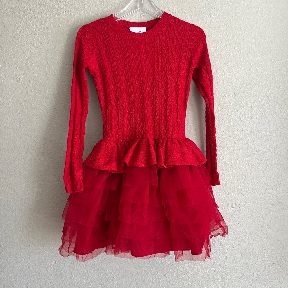 American Girl tulle and cable knit long‎ sleeve dress